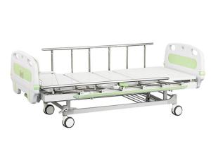 China 2 Function Medical Manual Hospital Bed , Central Braking System Castors factory