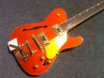 Double f hole bigsby Semi Hollow body quality Tele Electric guitar Guitarra gold