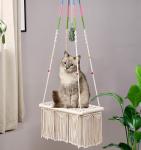 Swinging Cat Hammock Hand Woven Cotton Rope For Indoor Cats