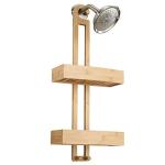 Bathroom Bamboo Shower Caddy Over The Shower Head For Shampoo / Conditioner