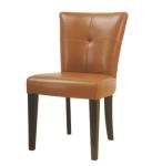 PU/leather upholstery beech wood wooden dining chairs with double line stitching