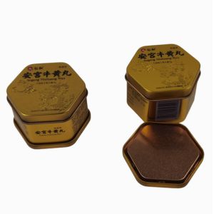 Hexagonal Self Sealing Custom Tin Can Container With Easy Open Inner Lid ISO