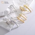 Full Round Diamond Stud Earrings 18k Gold Jewellery Zircon Hook For Women