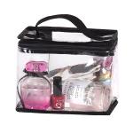 Large Water Resistant Clear Travel Makeup Train Bag with Top Handle
