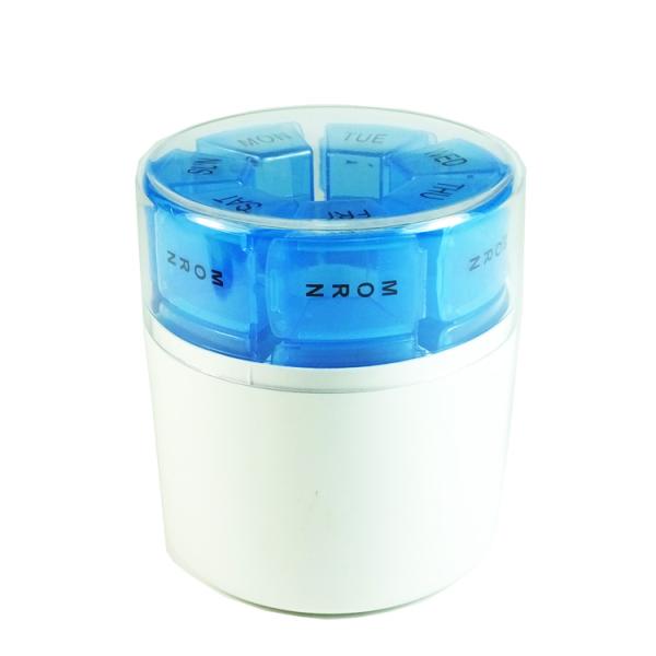 Hot selling Cylndrical Weekly Pill Box Colorful Medicine Pill Case Organizer