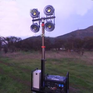 China 4.2m pneumatic telescopic mast LED mobile lighting tower factory