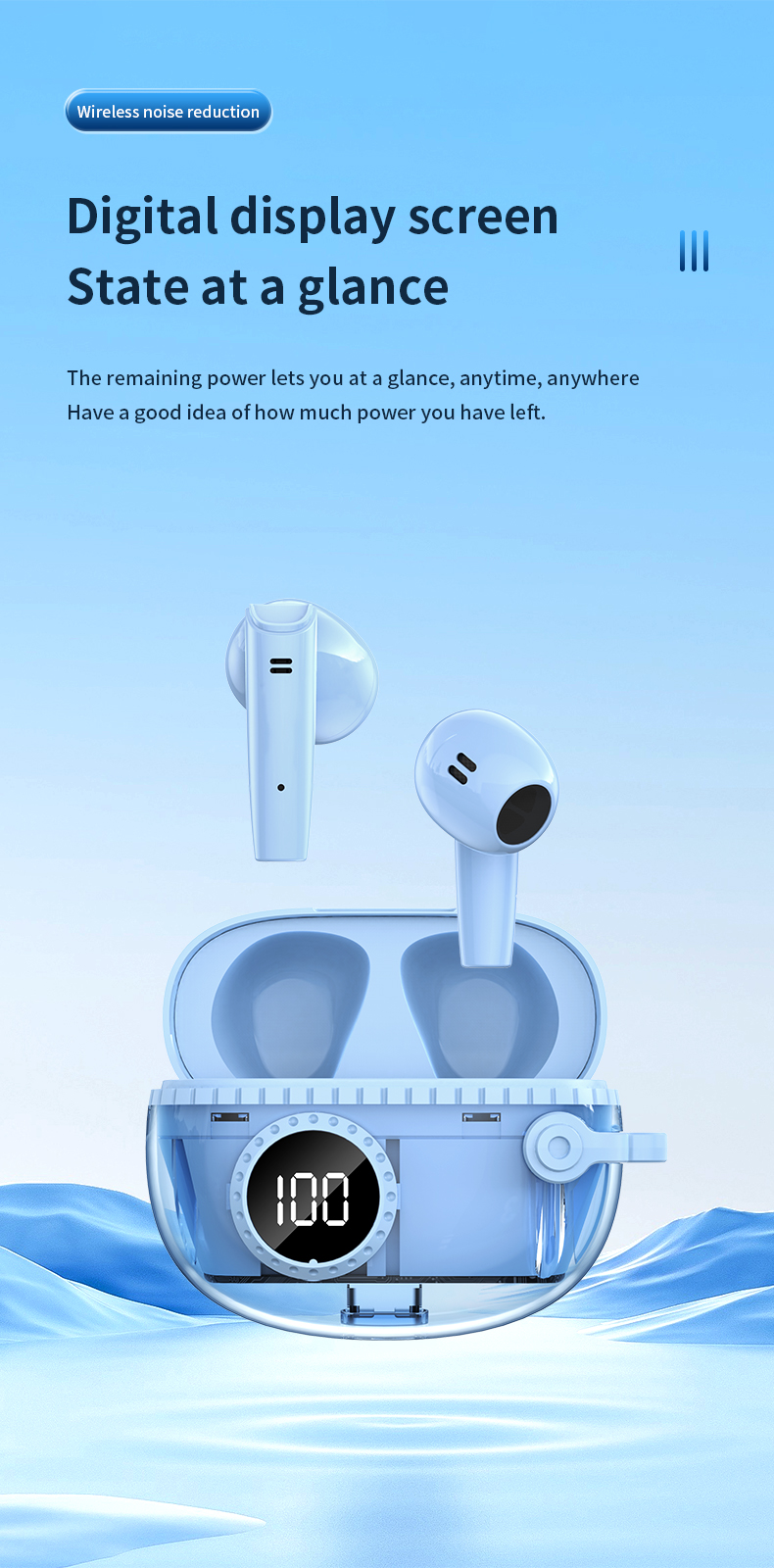 TWS 5.3 Wireless Earbuds In-Ear Headphone with Strong Bass Smart Touch Noise Cancelling