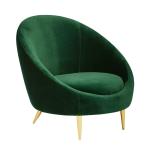 Hot sale round upholstery lounge chairs, popular velvet stainless steel design
