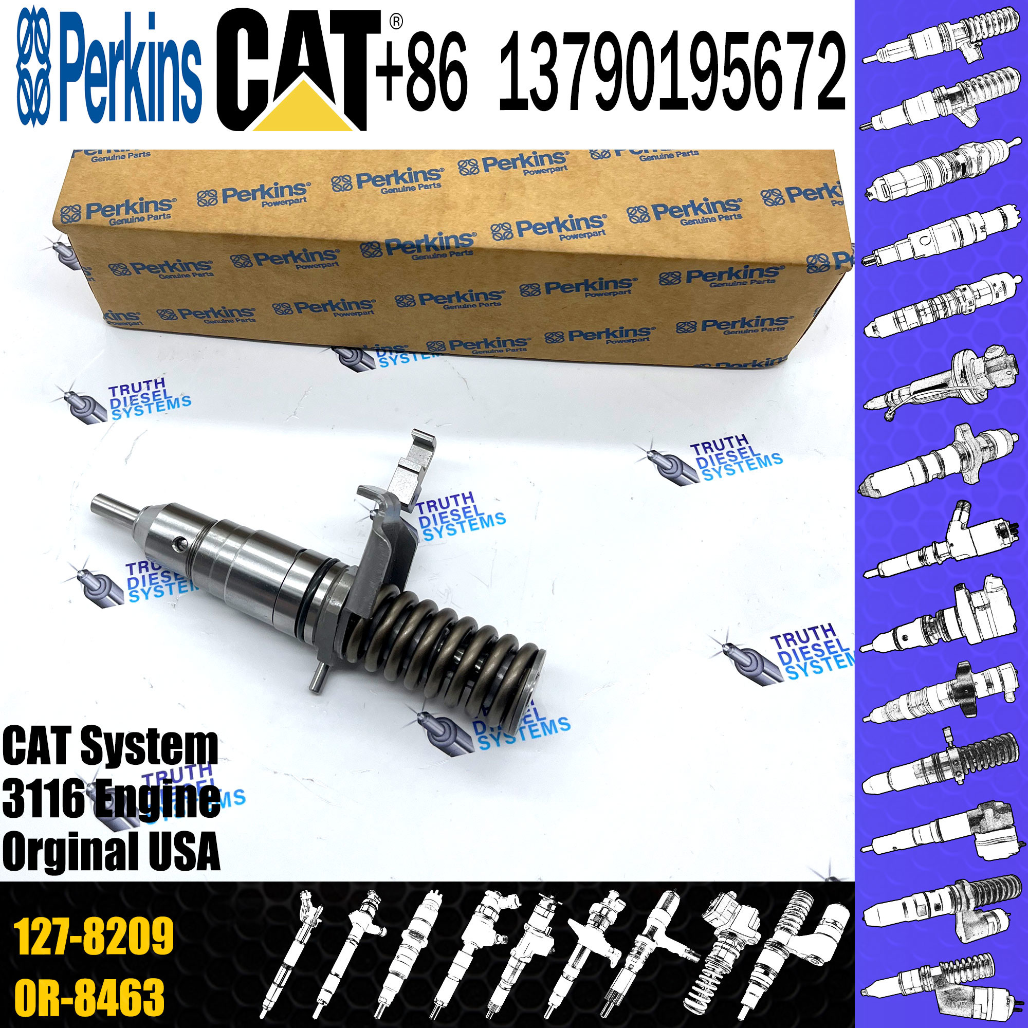 1278209 auto parts fuel injector 127-8209 1278209 injector for Caterpillar/CAT 3116 Excavator 200B 320B injector nozzle