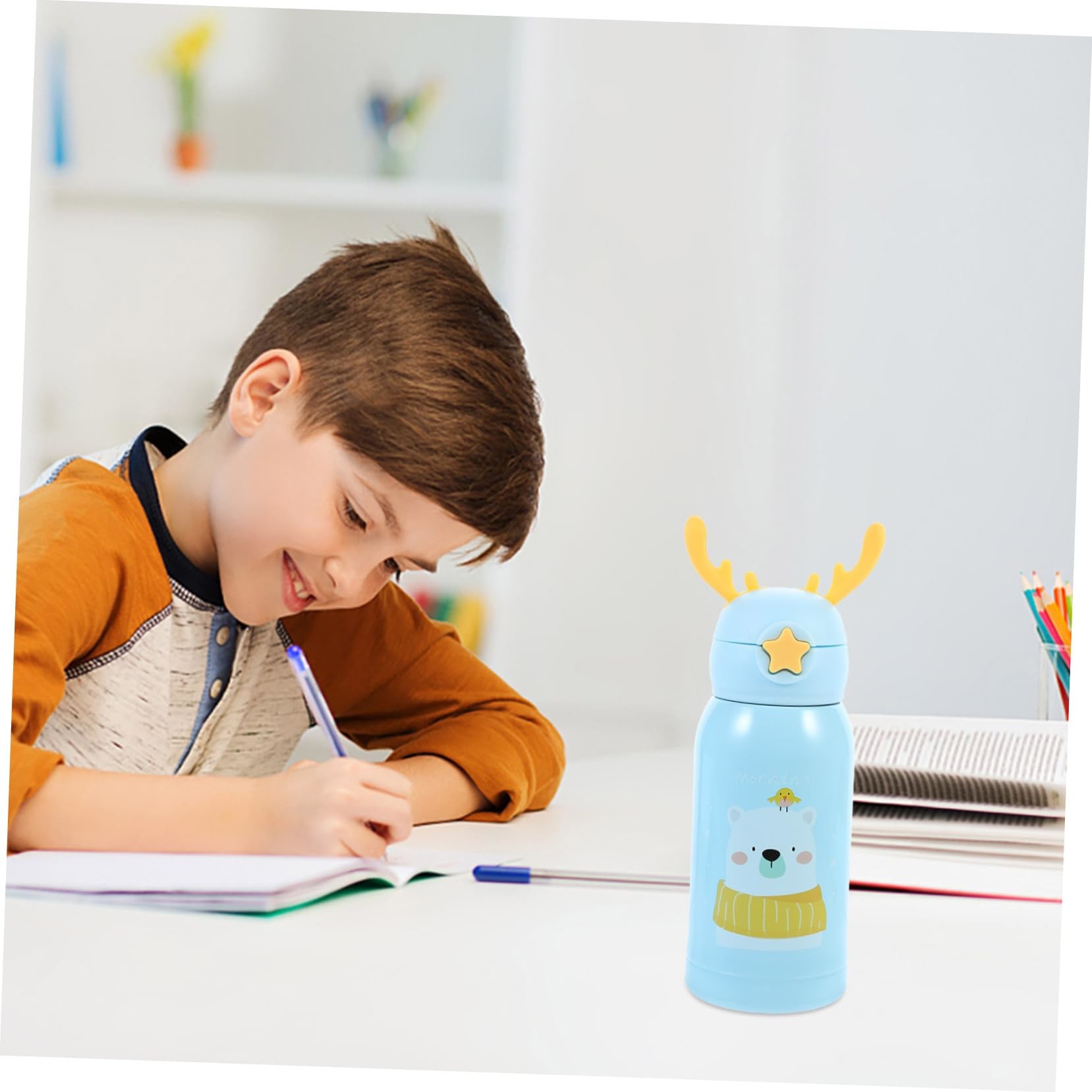Kids Water Bottle For School With Straw Lid , 16 Oz Stainless Steel Insulated Water Bottle For Kids