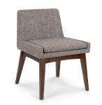 Mail Packing Nordic Modern Wood Structure Fabric Dining Chair For Restaurant