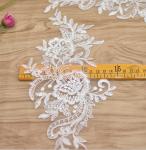 Apparel Accessories Ivory Embroidery Cord Lace Applique for Bridal Dress