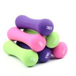 2KG Neoprene Coated Bone Shaped Dumbbells Cast Iron Colorful