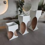 Tall Rectangular Large Resin Fiberglass Flower Pots For Shopping Mall