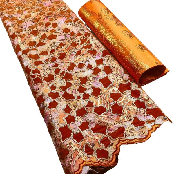 African Sequins Lace Fabric Africanc French Net Lace with Sequence Nigerian Mesh