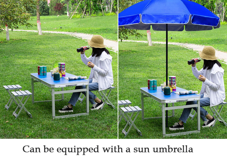 Modern Design Folding Portable Table and Chair Set for Barbecue Beach Picnic Camping