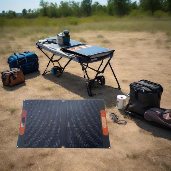 China 2 Fold Portable ETFE Solar Panel 100W for Outdoor Camping Backup for Wholesale and OEM Use factory