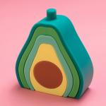 Baby Building Play With Avocado Shape Montessori Toys Silicone Stacking Blocks