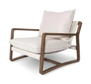 China Upholstered Solid Wood Chair Leisure Lounge Chair for Living Room W71*D91*H76cm in Oak Wood Frame factory