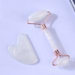 White Jade Face Roller , Rose Quartz Stone Roller 56g Free Sample