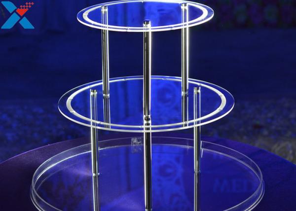Round 3 Layers Acrylic Display Stands For Wedding Environmental And Recyclable