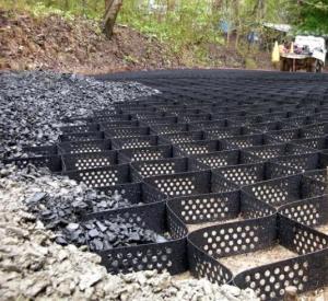 China Plastic HDPE Geocell Geoweb Erosion Control For Steep Embankment factory