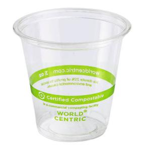 China Water Compostable Biodegradable PLA Cups Transparent Plastic Custom factory