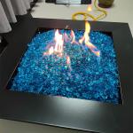 SUS304 Garden Gas Fire Pits 80CM High Top Patio Table With Propane Fire Pit