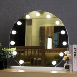 China Round LED Vanity With Mirror And Lights Desktop Adjustable Lighting factory