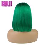 Straight Short Green Bob Wig Brazilian Lace Frontal Bob Wig Length 8-14''