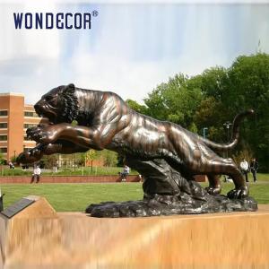 China Life Size Hand Made Bronze Tiger Sculpture School Decoration factory