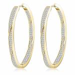New Fashion S925 Jewelry Party Gift Custom CZ Huggie Gold Hoop Earrings For