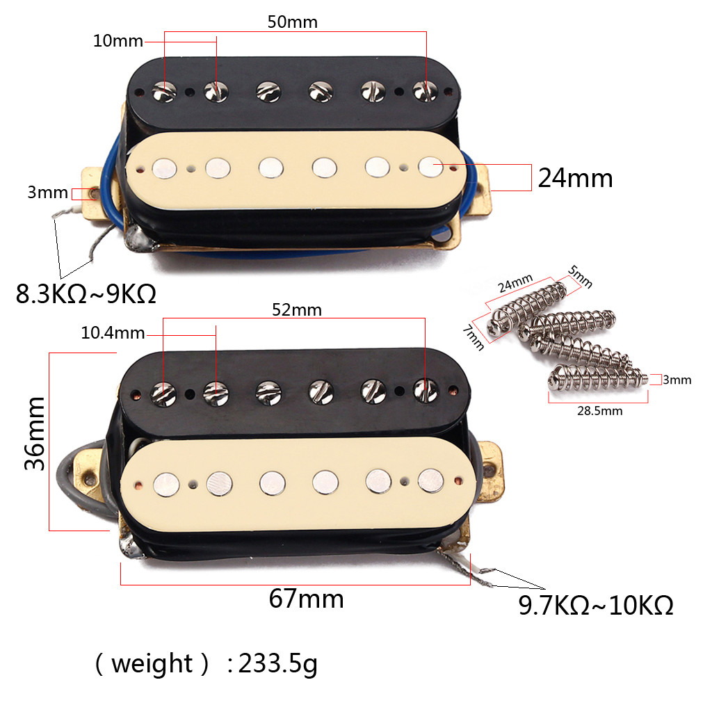 Double Coil Pickups Zebra Humbucker Pickup Vintage Magnet LP Guitars Black Cream Cover
