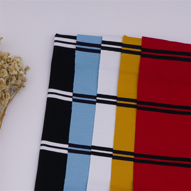 Smooth Skin-Friendly And Natural Not Easy To Deform Striped Knit Fabric For Polo Shirt