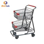 100KGS Load Metal Supermarket Shopping Trolley With 3 Basket