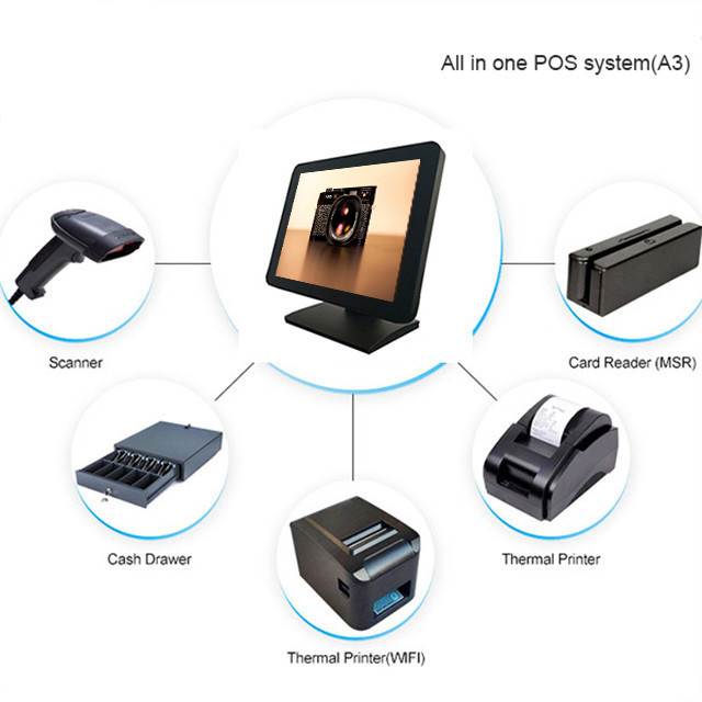 1024 X 768 Resolution POS2119 Point Of Sale Register 2G 32G SSD USB X 2