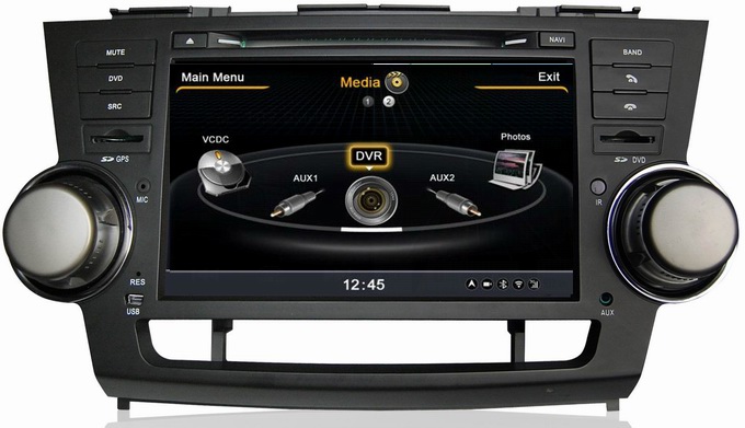 Ouchuangbo S100 platform Toyota Highlander DVD GPS stereo with phonebook SD 1G CPU video player OCB-035