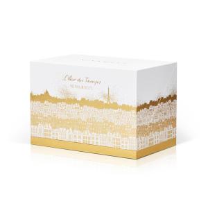 China White Angled Perfume Gift Boxes , Cardboard Hinged Boxes Gold Stamping Printing factory