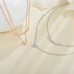 YASVITTI High Quality Double Layer Necklace Jewelry Classic Rose Gold Plated 925