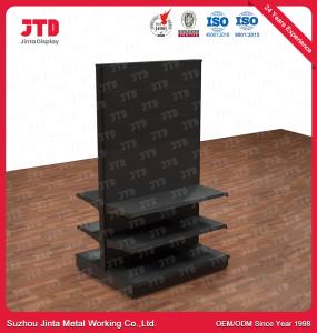 China 1800mm Double Sided Gondola Supermarket Shelving OEM Black Metal Storage Shelves factory