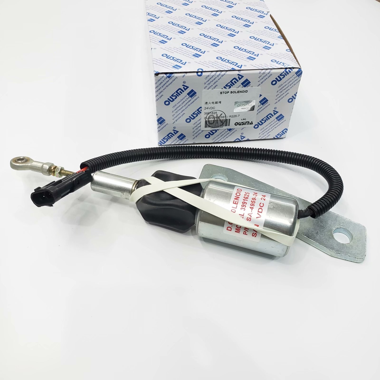 OUSIMA Solenoid Valve Stop Solenoid 3991625 For 6BT R225-7 Excavator Cummins Parts