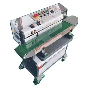 China Automatic Continuous Nitrogen Filling Vacuum Potato Chip Packaging Aluminum Foil Plastic Bag Heat Sealing Machine factory