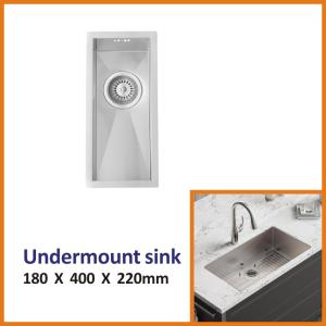 China Undermount Stainless Steel Kitchen Sink Cabinet 18 Gauge single Bowl 18x40 factory