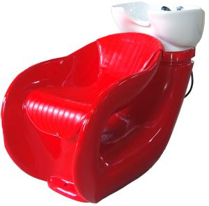 China Red Modern Salon Shampoo Chairs Fibergrass Base With 23.5&quot;X21&quot; Bowl factory