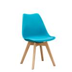 Eames Style Wooden Dining Room Chairs Soft Padded Seat With Solid Wooden Legs