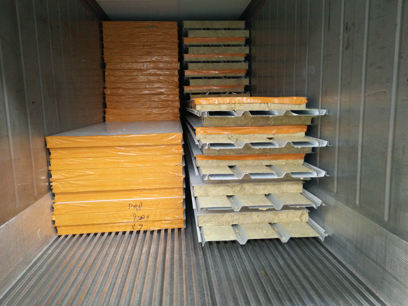 Sound Absorption Wall Roof Rock Wool Sandwich Panel