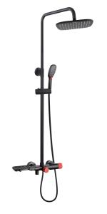 China 59% Cu Thermostatic Shower Faucet Nickel 8um Black Tap And Shower Set factory