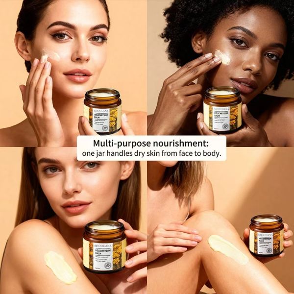 Organic Natural Anti-Aging Face Cream Moisturizer Retinol Collagen Helichrysum Italicum Extract Stress Relief Helichrysum Blam