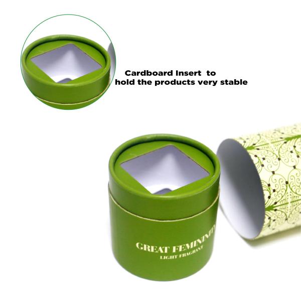 Colorful Printed Circle Cylinder Cardboard Round Box Containers For Light Fragrant Lamp