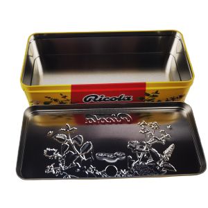 Wholesale CMYK Printed Candy Metal Tin Container with Recyclable Tinplate